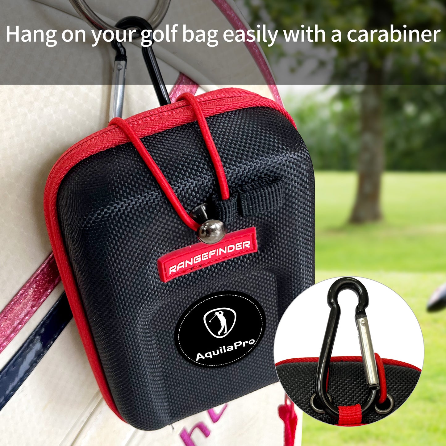 AquilaPro Golf Rangefinder Case, Compatible for Bushnell/Callaway/Tectectec, Waterproof, Shockproof & Moisture-Proof, Includes Carabiner & Hook Strap, Ideal for Golfers/Hunters