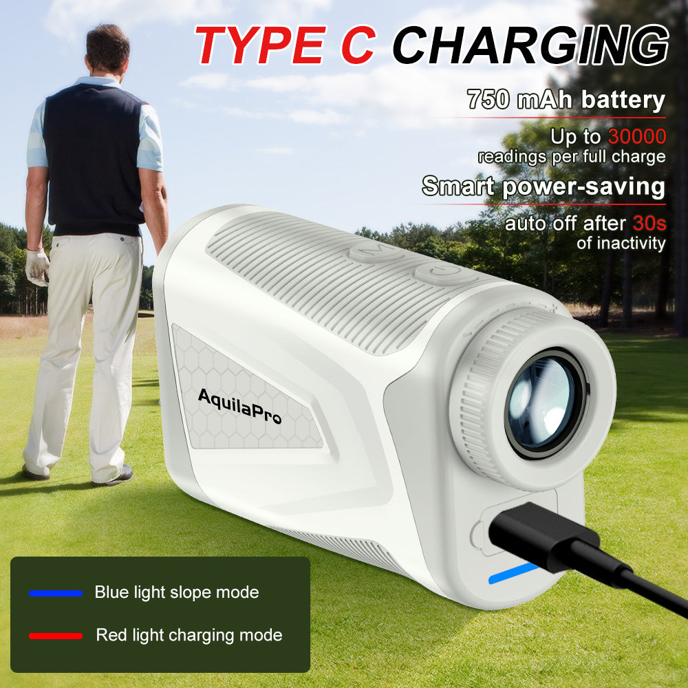 AquilaPro Mini4 Golf Rangefinder with Slope, 1,000 Yards Range Finder Golf, 0.5 Yard Accuracy, Golf Range finder 6X Magnification, Flag Lock Vibration, Rechargeable Golf Laser Rangefinder with Magnet