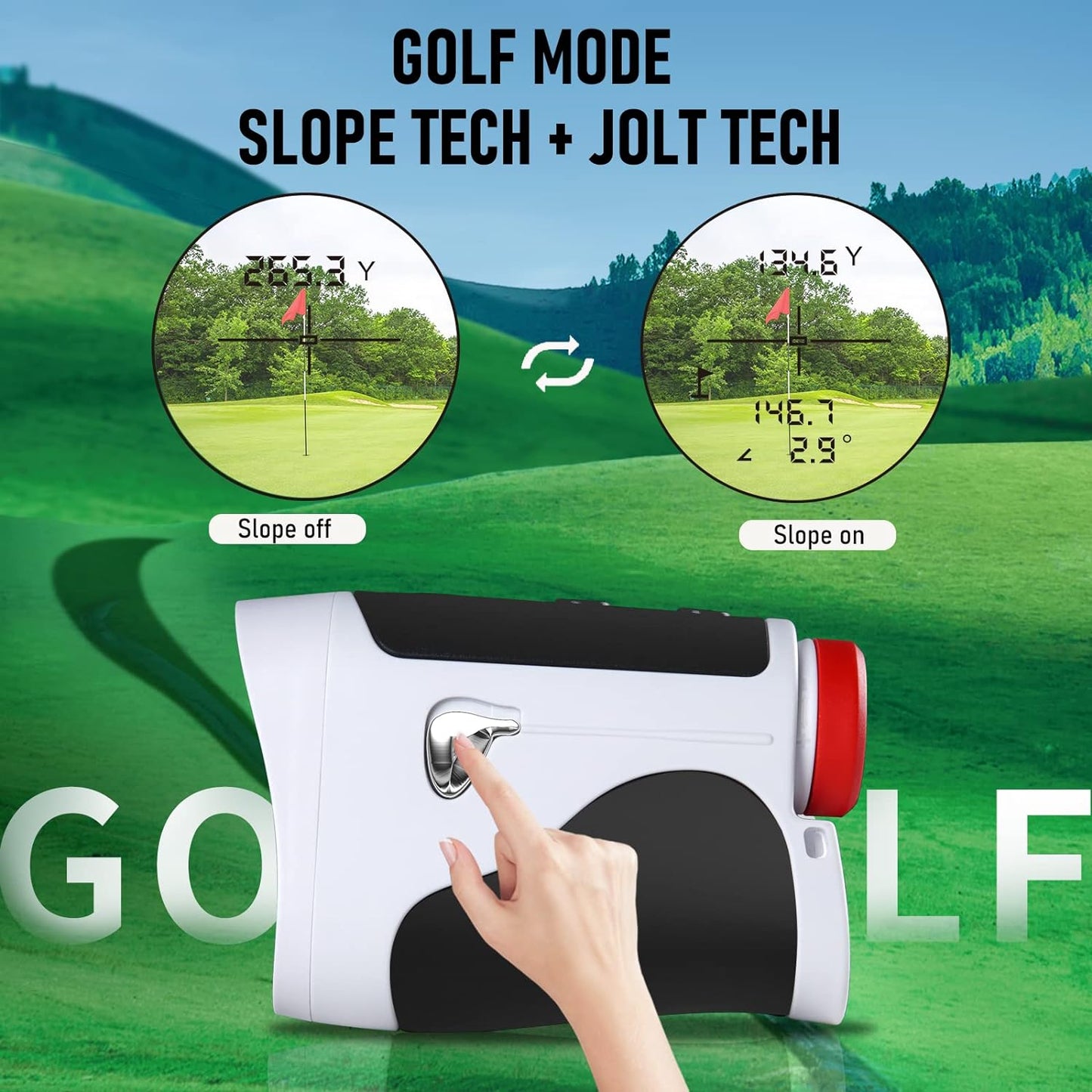 AquilaPro G4Pro Golf Rangefinder with Slope, Slope Switch for Golf Tournament Legal, 650 Yards Max Distance Range, 0.5 Yard Accuracy, 6X Magnification, Flagpole Lock with Pulse Vibration