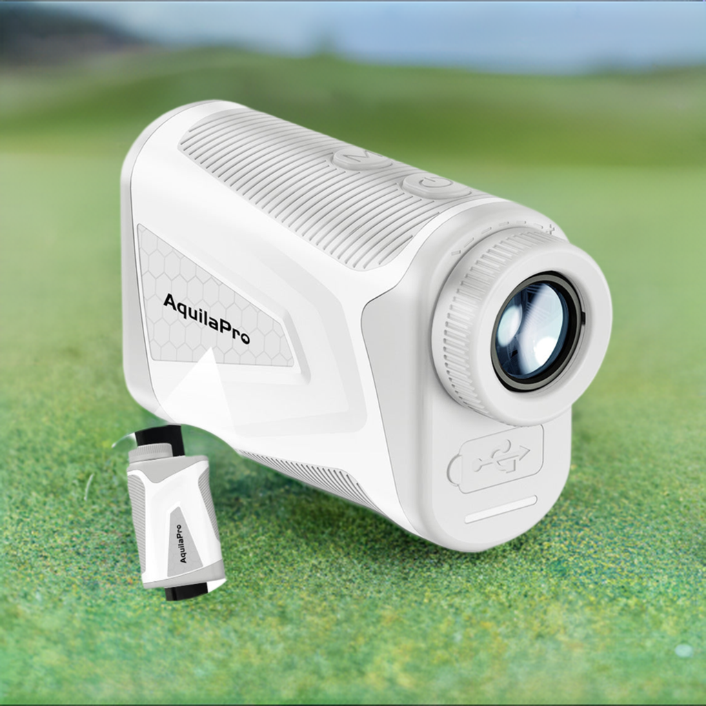 AquilaPro Mini4 Golf Rangefinder with Slope, 1,000 Yards Range Finder Golf, 0.5 Yard Accuracy, Golf Range finder 6X Magnification, Flag Lock Vibration, Rechargeable Golf Laser Rangefinder with Magnet